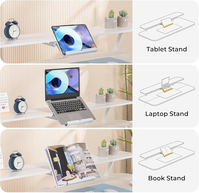 COMHOMA Electric Standing Desk with Drawers, 48 x 24'' Sit Stand up Desk with Monitor Stand, Laptop Stand, Height Adjustable Ergonomic Home Office Computer Desk with Memory Preset Controller - Image 4