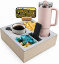 Couch Tray with Cup Holder, Sofa Arm Couch Caddy, Spill Resistant Organizer by ThinRinRin