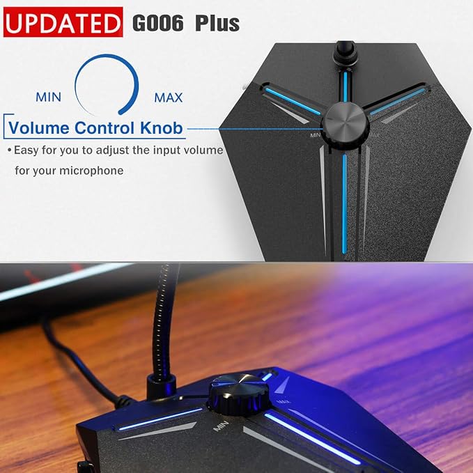 CMTECK USB Computer Microphone, Plug & Play, RGB Light for PC, Laptop | One-touch mute with LED indicator, noise-cancelling, 360° adjustable extra-long gooseneck desktop Mic. Works with Windows/Mac - Image 5