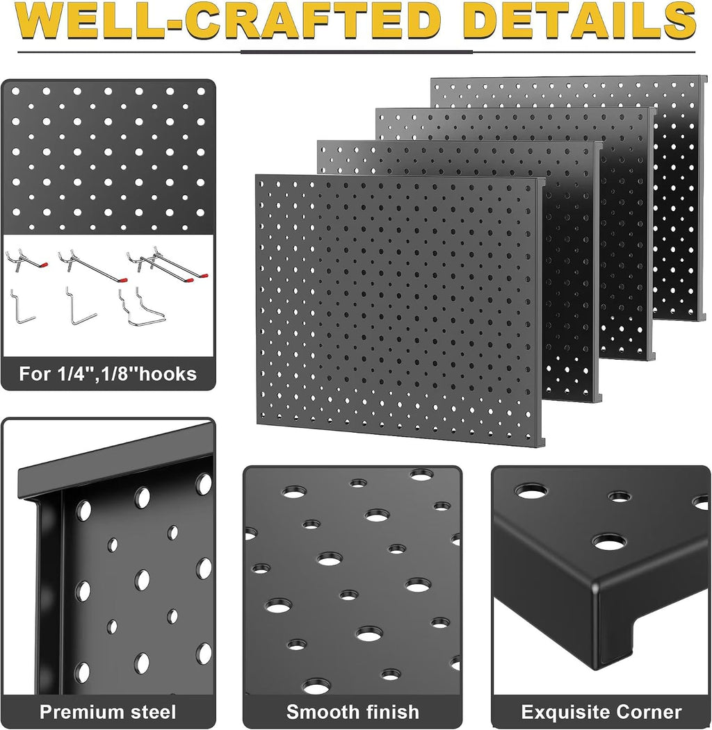 Metal Pegboard Panels, Pegboard Wall Organizer, Black Peg Boards - Image 3