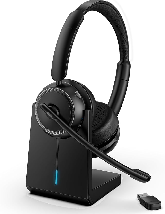 Angteela Wireless Headset, Bluetooth 5.4 Headset with Microphone, Wireless Headphones for Cell Phones/Computer/Laptop by Angteela
