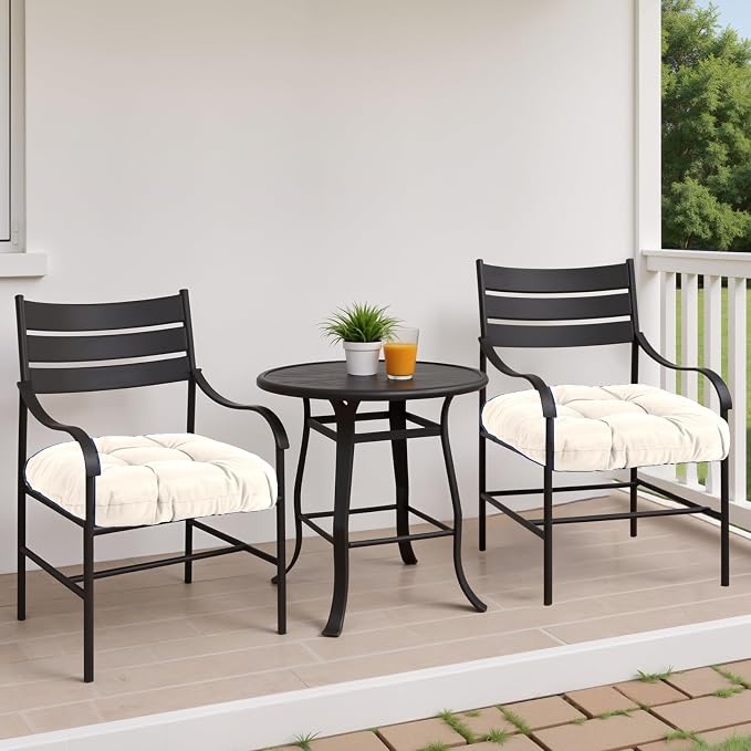 MTMR Outdoor Chair Cushions Set of 2, Patio Furniture Seat Pads, Waterproof | 2Pcs , waterproof cover, PP cotton, u-shaped, no-fading, thick patio seat pads for outdoor wicker furniture in yard, 19x19x4 - Image 3