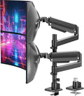 MOUNT PRO Dual Monitor Arm for Max 49" Ultrawide Screens up to 44 lbs, Heavy Duty Extra Tall Monitor Desk Mount, Vertical Stacked Adjustable Dual Monitor Mount, VESA Mount 75x75mm/100x100mm by MOUNTPRO