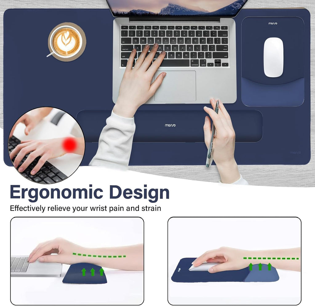 MOSISO Keyboard Mouse Pad Set, Large Gaming Mouse Pad&Keyboard Wrist Rest - Image 3