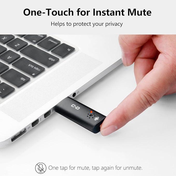 Upgrade USB Microphone with Touch Mute for Laptop & Desktop Computer | Plug-and-Play Condenser Mic with Mute LED Indicator, Clear Audio for Calls, Meetings, Study & Travel - Image 2