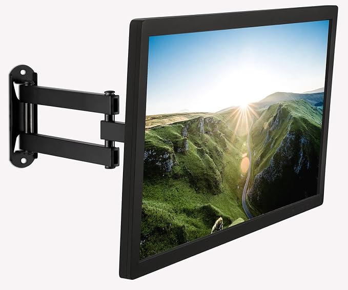Mount-It! Small TV Monitor Wall Mount Arm, 19-27", 40 lbs | VESA 75/100 and RV compatible bracket tilts and swivels for flexible screen positioning. - Image 2