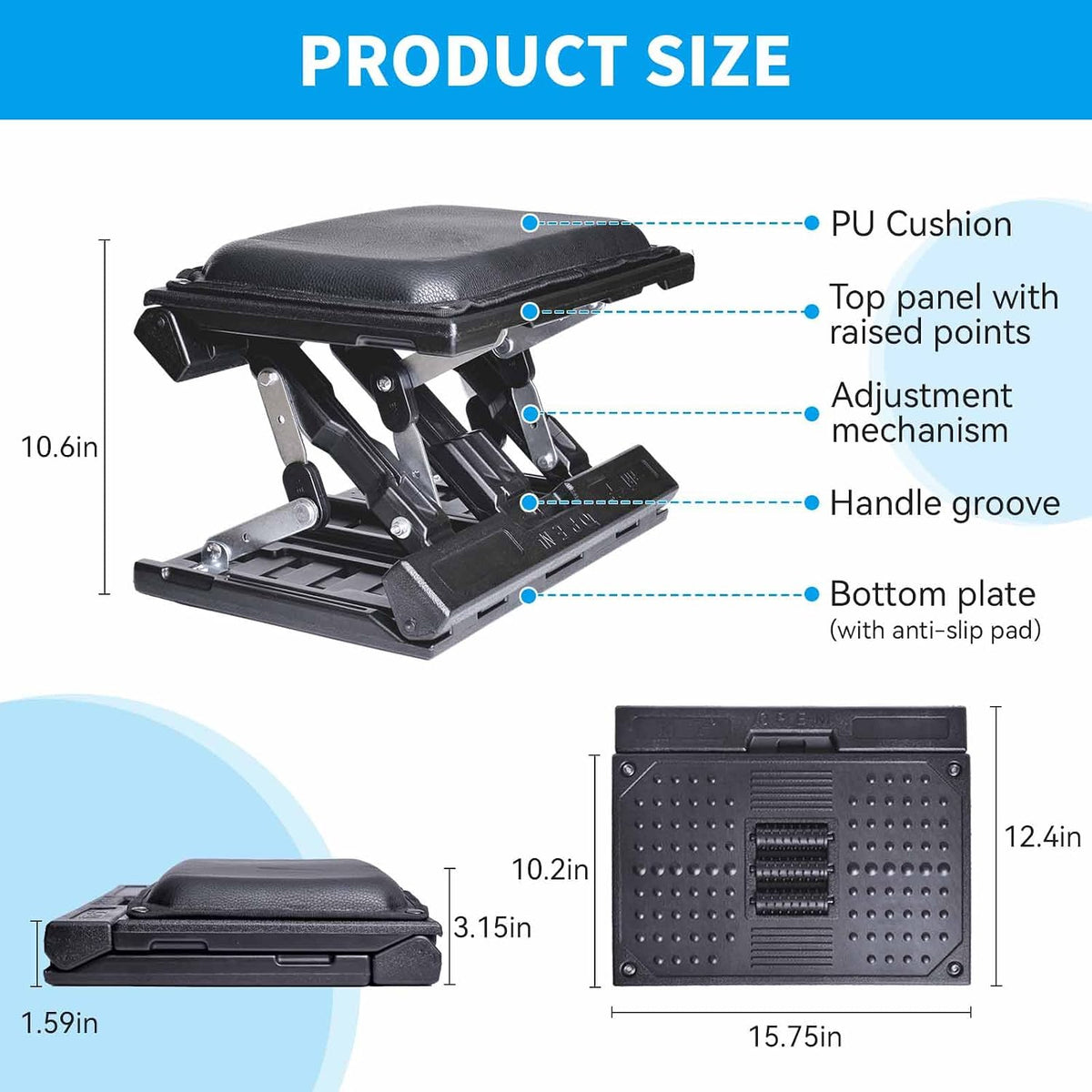 Adjustable Foot Rest Under Desk for Office,Home, Gaming & Study - Image 5
