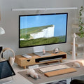 Bamboo Monitor Stand Riser with Drawer | Ergonomic Computer Riser for Desk with Cable Management & Storage Organizer, Wood Monitor Stand for Home Office by Rocdeer