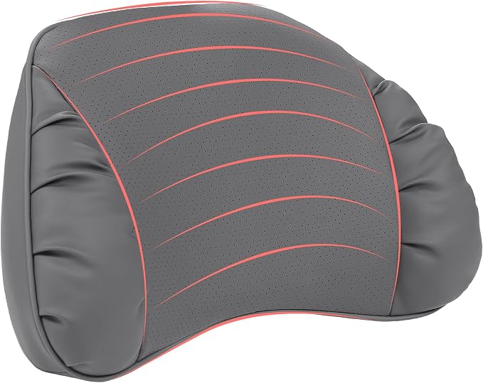 Memory Foam Lumbar Support Pillow for Car Seat, Gray, 1 Pack | Leather Lumbar Pillow for Lower Back Pain Relief - Back Cushion for Driving - Chair Support for Office Chair, Gaming Chair - Image 9