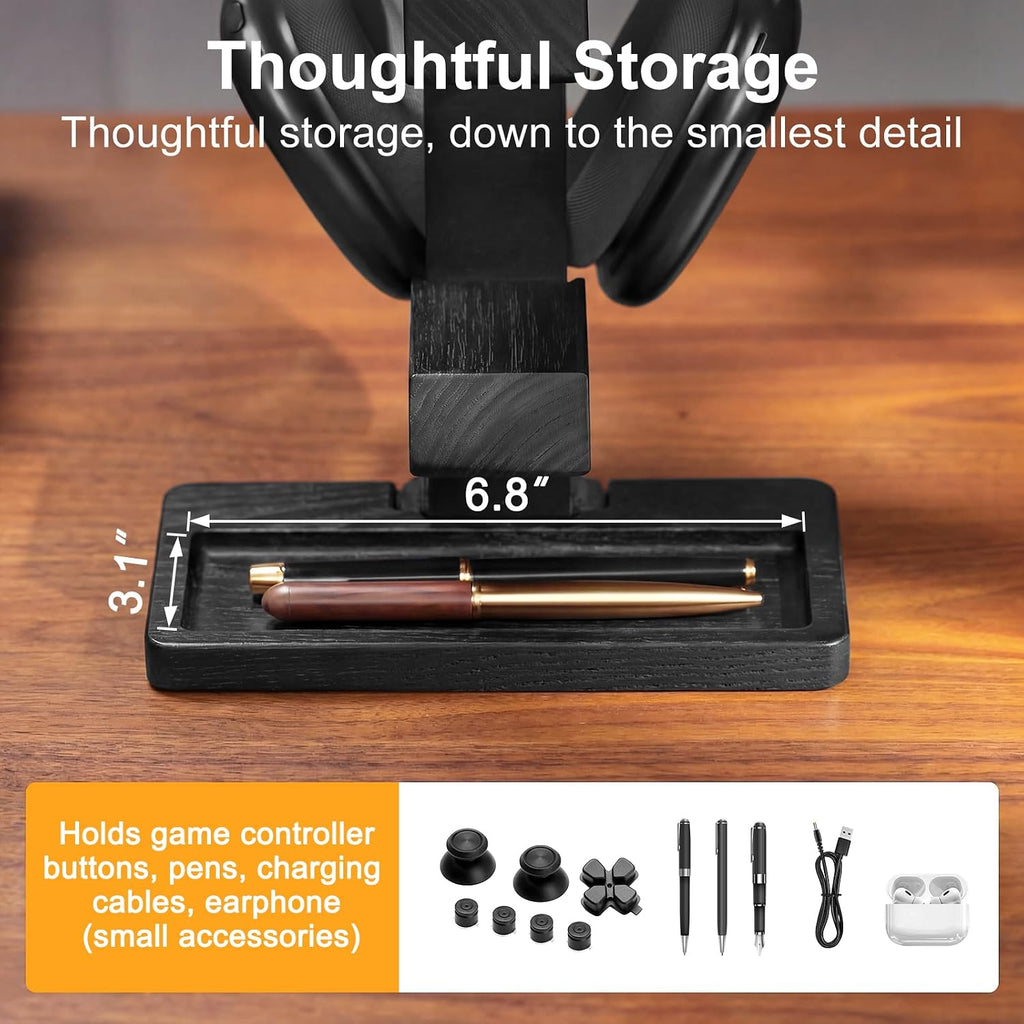 Solid Wood Controller Holder and Headphone Stand, Controller Stand for Desk - Image 5