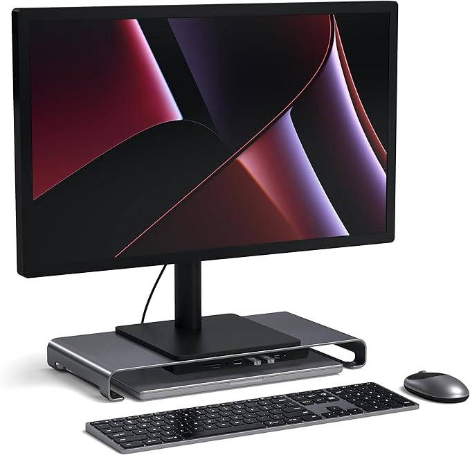 Satechi USB-C Hub Monitor Stand, 3 USB 3.0 Ports, For Desktop Computers | USB-C data port, micro/SD card readers, audio jack, for desktop computers, monitors, laptops - Image 6