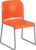 Flash Furniture Hercules Stack Chair, Orange | Sled Base, Powder Coated, Contoured, 880 LBS. Weight Capacity by FlashFurniture