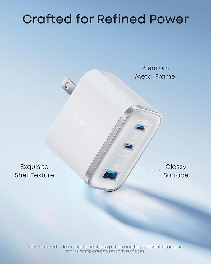 Anker Nano 70W Max 3-Port Fast Charger USB C, Type C Charger Fast Charging | Compact and Stylish USB C Charger Block, for iPhone 17/17 Pro Max/16 Series, MacBook Pro, iPad (Black, Cable Included) - Image 5