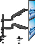 Dual Monitor Stand for 17-32 Inch Screens, Gas Spring Arms | Full Motion Mount with Cable Management, Support up to 19.8 lbs，Computer Monitor Arm with Clamp/Grommet Base by Pegzone