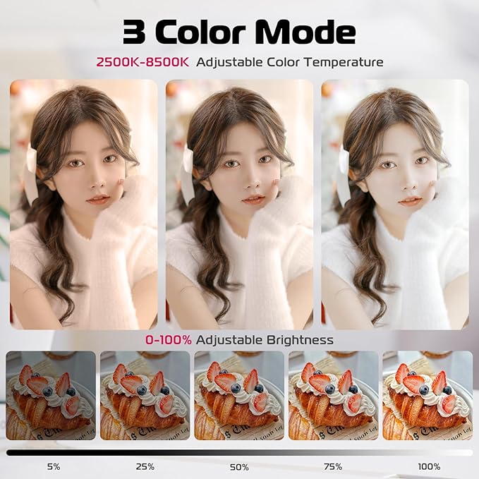 ULANZI LM19 Magnetic Selfie Light, LED Phone Ring Light for iPhone MagSafe, CRI95+ 2500K-8500K Portable Magnetic Phone Fill Lights for Selfies TikTok Video Call Makeup Photography YouTube Vlog - Black - Image 4