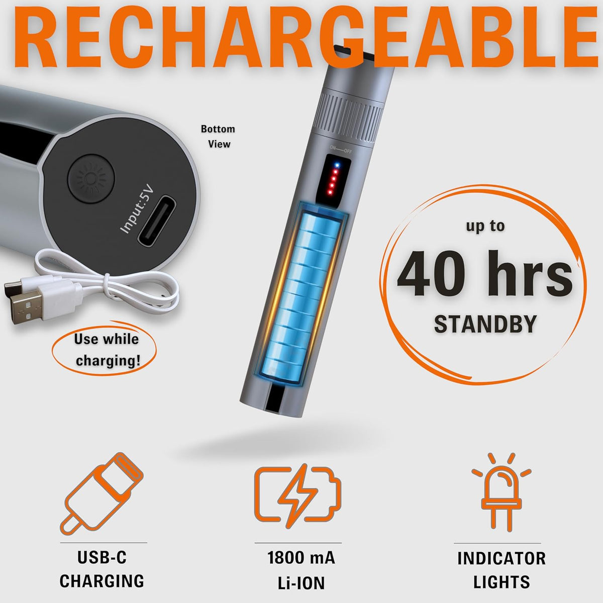 Visual Fault Locator - Rechargeable Red Light VFL Fiber Optic Tool kit - Retractable Head fits SC FC ST - Visible Red Light Source - Network Cable Tester - with Protective Case and LC Adapter - Image 2