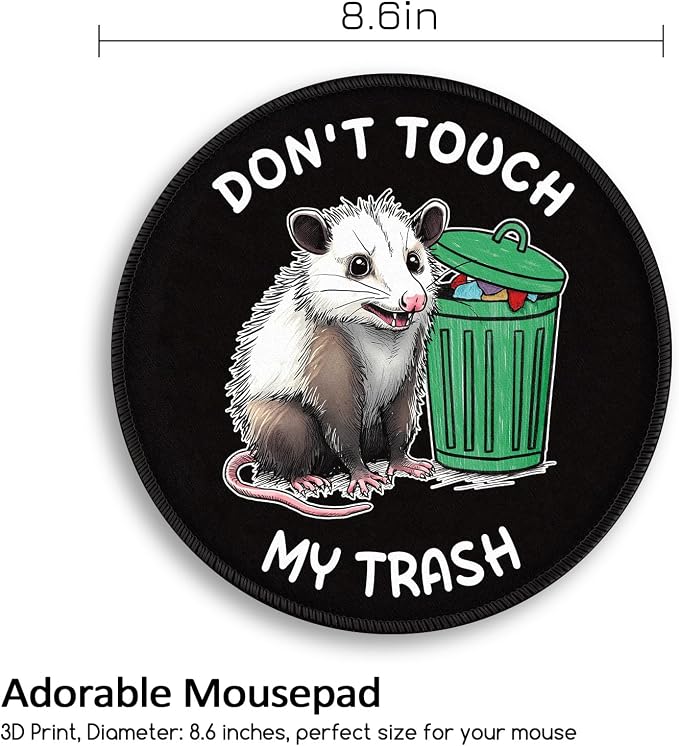 Funny Work Mouse Pad, Small Round Mousepad for Desk, Laptop | Mini Travel Wireless Mice Pad for Computer, Office Accessories, Coworker Gifts, 8.6 x 8.6 inch - Image 4