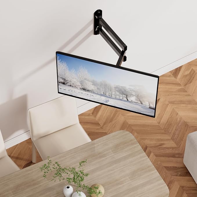 WALI TV Wall Mount Articulating LCD Monitor Full Motion 15 inch Extension Arm Tilt Swivel for Most 13 to 32 inch LED TV Flat Panel Screen with Mounting Holes up to 100x100mm (1330LM), Black | Monitor Wall Mount up to 33lbs, VESA 75/100, Articulating Ti... - Image 8