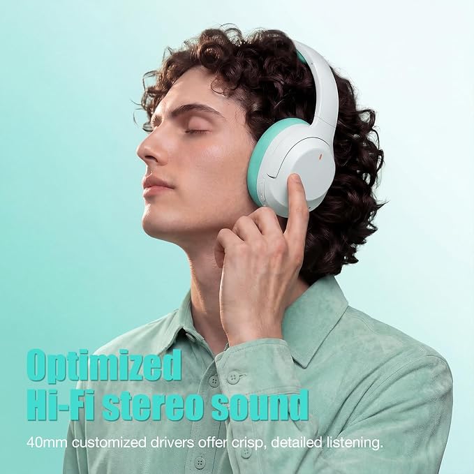 Upgraded Pro‑level Hybrid Active Noise Cancelling Headphones, HD Sound & Big Bass, 2X Softer Comfort, Long ANC Playtime, Wireless Over-Ear Bluetooth Headphones Perfect for Home Office|Travel|Pair - Image 4
