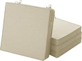 Outdoor Chair Cushions, Set of 4, 22 x 22 Inch, Beige | Water Resistant, Fade Resistant, Patio Furniture Square Seat Replacement, Removable Cover with Ties, Non-Slip Bottom by Unknown
