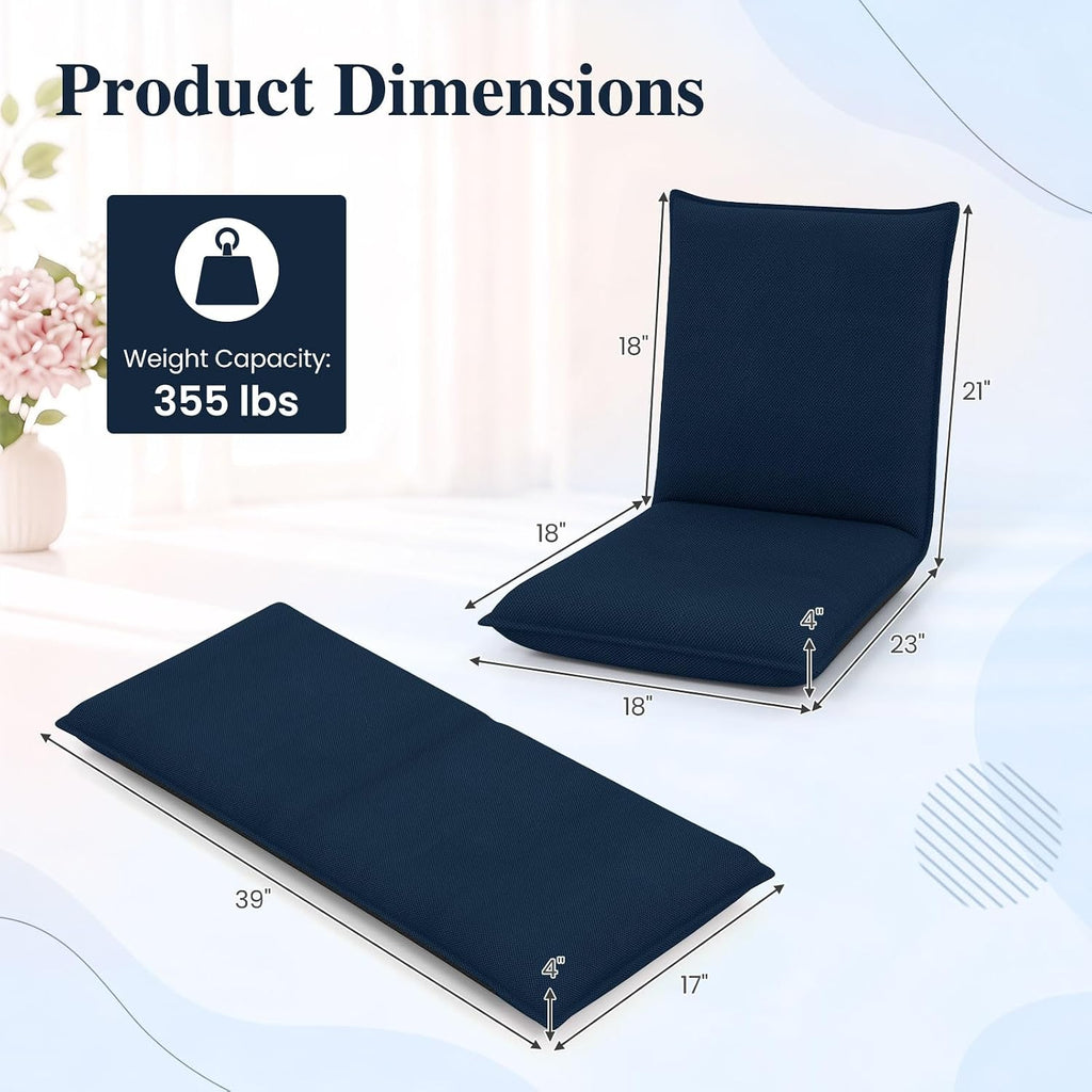 BECOMFORT 2 Pack Floor Chair, 6-Position Adjustable Mesh Meditation Chair - Image 3