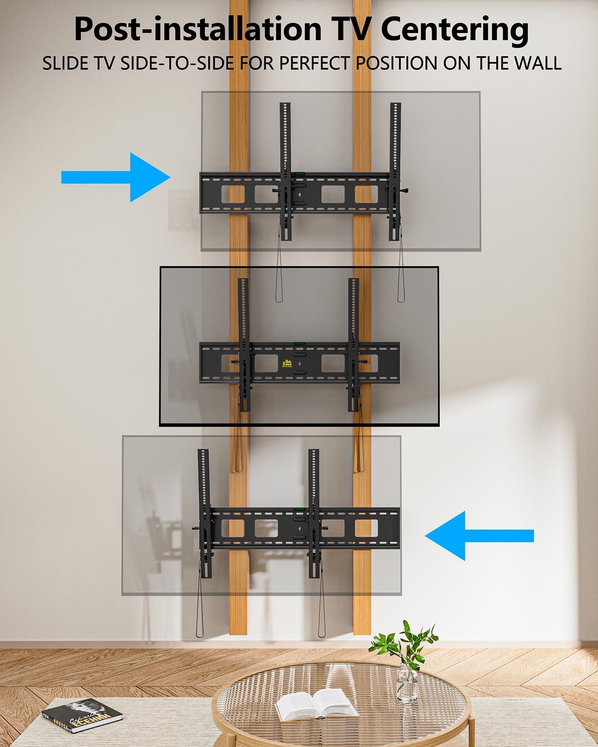 FORGING MOUNT Heavy Duty Tilting TV Wall Mount for Large TVs 47-120 Inch, Tool-Free Tilt Low Profile TV Mount,3-Stud Wall Mount Universal Bracket,VESA 900x600, Holds 275lbs, Fits 16/18/24/32" Studs - Image 5