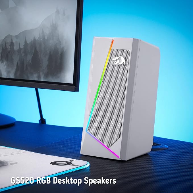 Redragon GS520 Wired 2.0 Channel Stereo Sound Desktop RGB Computer Speakers | Enhanced Auido Quality, Plug & Play USB Powered PC Gaming Speaker, 6 Colorful Backlight Modes, Easy-Access Volume Control - Image 8