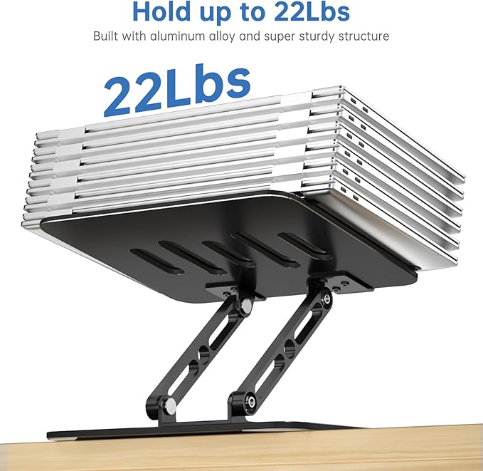 Laptop Stand for Desk Adjustable Computer Stand with 360 Rotating Base Ergonomic Laptop Riser Mount for Desk Foldable Protable Computer Desk Fits with MacBook Pro Air, - Image 7