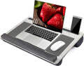 Extra Large Lap Laptop Desk- Home Office Portable LapDesk with Mouse Pad & Wrist Rest for Notebook/MacBook/Tablet, Sofa Bed Working, Writing, Drawing (White Marble, Fit Up to 17-inch Laptops) by AUWOD