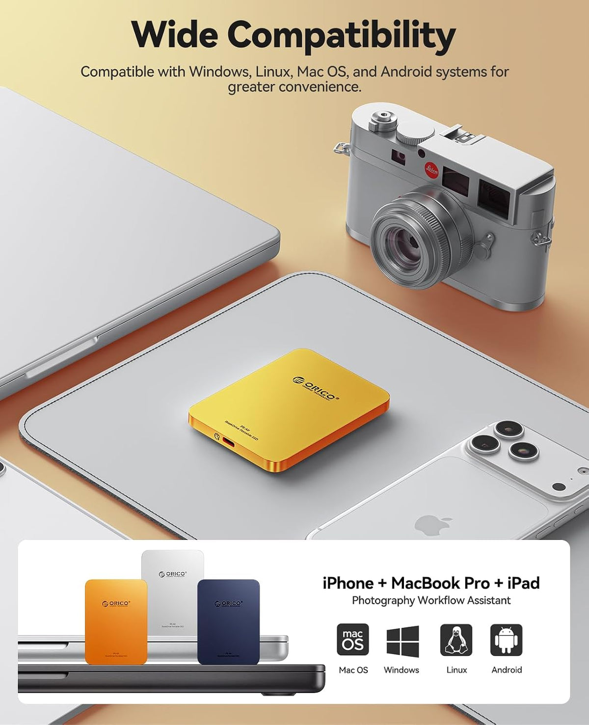 ORICO BookDrive 512GB Magnetic External SSD with SD Card Reader P5Air - Image 7