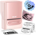 Nelko Label Maker Machine with Tape, PM220 Bluetooth Label Printer, Pink by Nelko