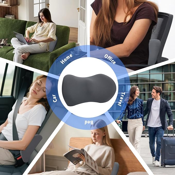 Lumbar Support Pillow for Office Chair and Car Seat, Lumbar Pillow with Adjustable Strap, Memory Foam Back Pillow for Lower Back Pain Relief, Back Support Pillow for Sitting, Driving, Traveling - Image 6