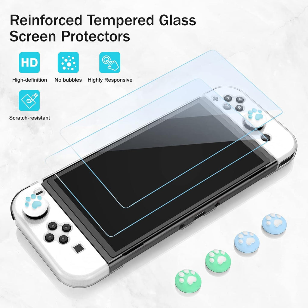 Younik Switch OLED Accessories Bundle, 17 in 1 Blue Switch Oled Accessories Kit for Girls Include Switch Carrying Case, Adjustable Stand, Protective Case for Switch Console & J-Con - Image 5