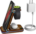 Wireless Charger for Samsung/Android, HOLYJOY Foldable 3 in 1 Fast Charging Station/Stand/Multi Charger for Samsung S25 Ultra/S24/Note 20, Travel Pad for Galaxy Watch 8/7/6/5/Active 2, for Buds(Wood) by Holyjoy