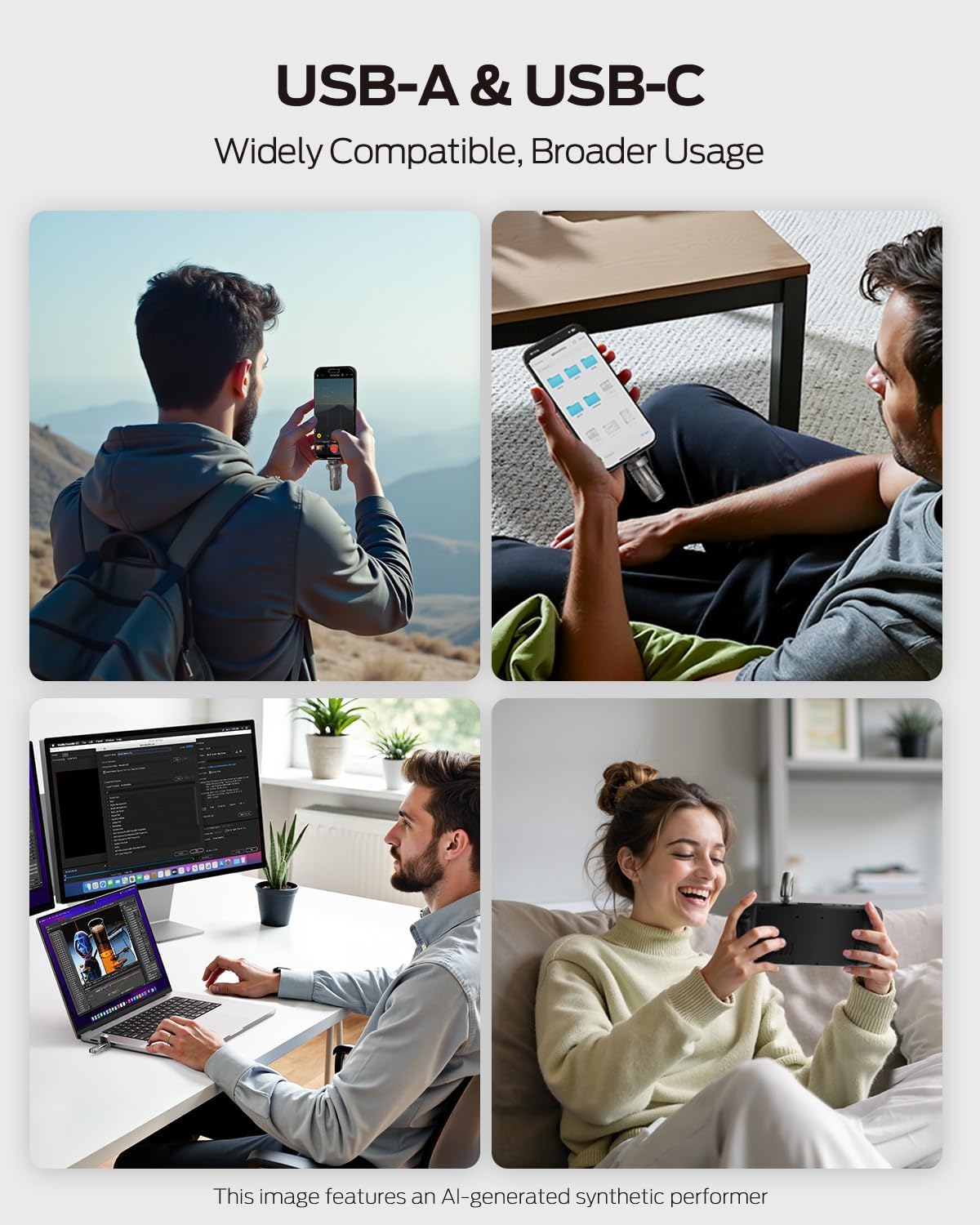 MOVE SPEED 2TB Flash Drive, External SSD with 1000MB/s Read Write Speed, USB 3.2 Gen2+Type C Dual Port Portable SSD, Thumb Drive for iPhone 15, 16, 17 Series/MacBook/Android Phone/Audio etc - Image 6