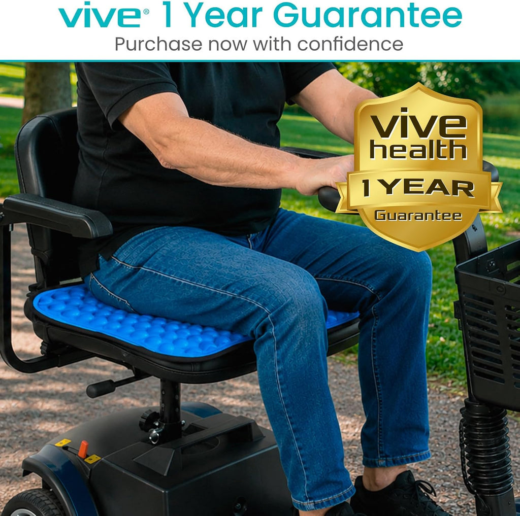 Vive Cooling Gel Seat Cushion - for Coccyx, Sciatica & Tailbone Pain Relief - Image 9
