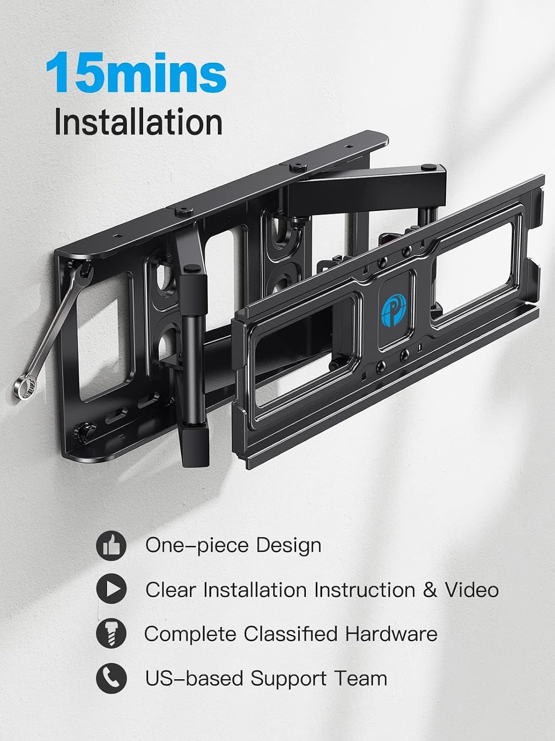 Pipishell Full Motion TV Wall Mount for 26–74 inch TVs up to 99 lbs - Image 6