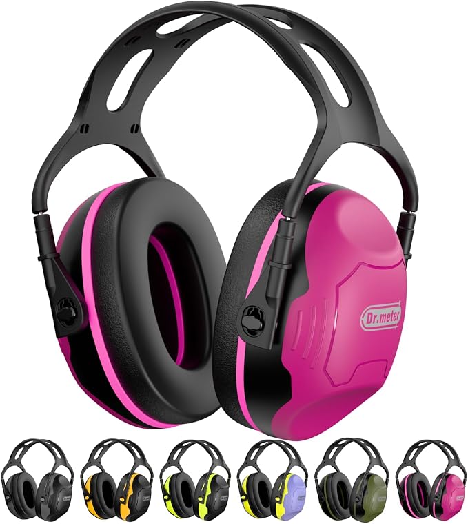 Dr.meter Hearing Protection Ear Muffs, Ear Protection for Adults Kids 34dB | NRR28dB Noise Cancelling Headphones for Range, Mowing, Woodworking, Noise Reduction Earmuffs for Concerts, Kids Autism by Drmeter