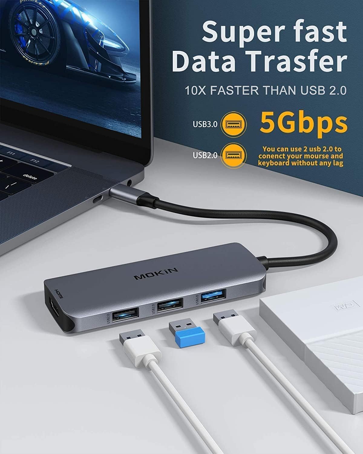 MOKiN USB C Docking Station Dual Monitor 2 HDMI for Dell/Lenovo/HP Laptop - Image 6