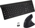 2.4GHz Wireless Vertical Ergonomic Mouse and Keyboard Combo Ultra-Thin Portable Size for PC Desktop Computer Laptop Mac Tablet by Fonicer