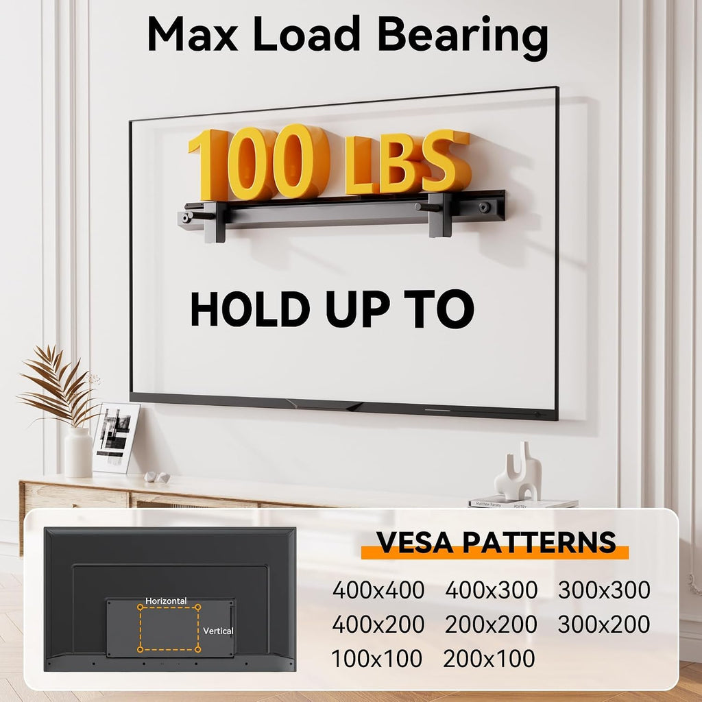 AENTGIU No Stud No Drill TV Wall Mount for 22 to 55 inch TVs up to 100 lbs - Image 2