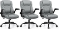 Leather Office Chair, PU Home Computer Desk Chairs with Ergonomic Back Support, 360°Swivel Free，Small Gaming Chair with Wheels and Adjustable Armrests, for Short People Use by Brick Attic
