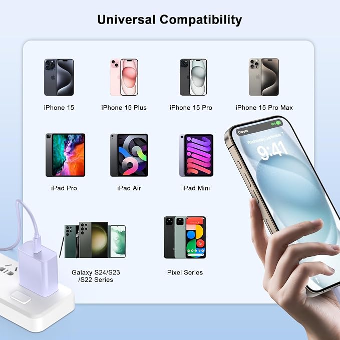 iPhone 17 16 15 Charger Fast Charging 10FT, 20W USB C Charger Block & Cable | 2Pack [Apple MFi Certified] 20W Type C Charger & 10FT Long Type C Charging Cord for iPhone 17/17 Pro/17 Pro Max/16 15 Pro Max - Image 6