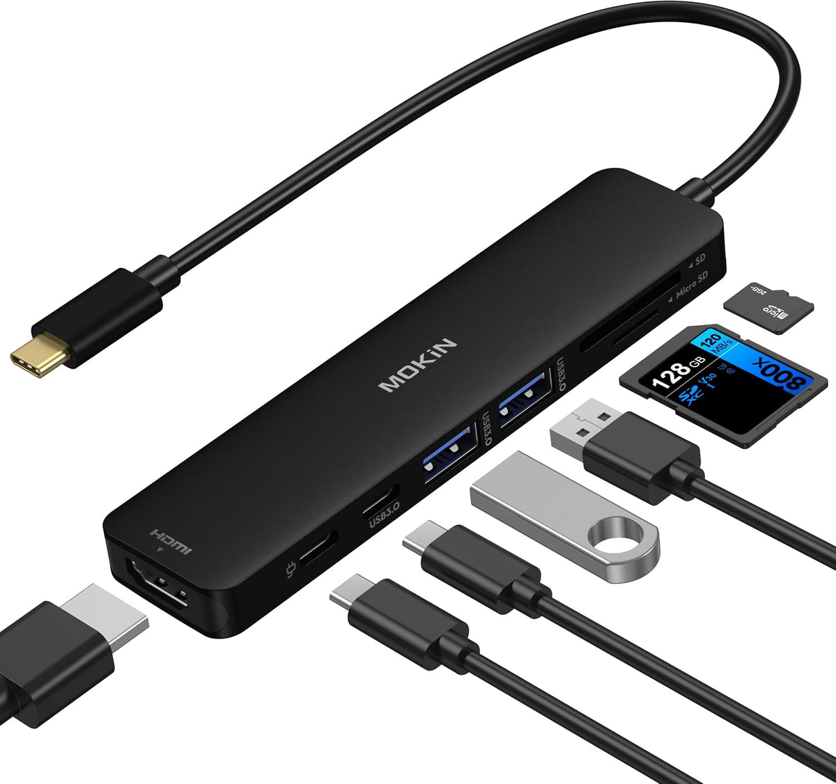 MOKiN USB C Hub HDMI Adapter Dongle for MacBook/Dell/HP/Lenovo Laptop by MOKiN