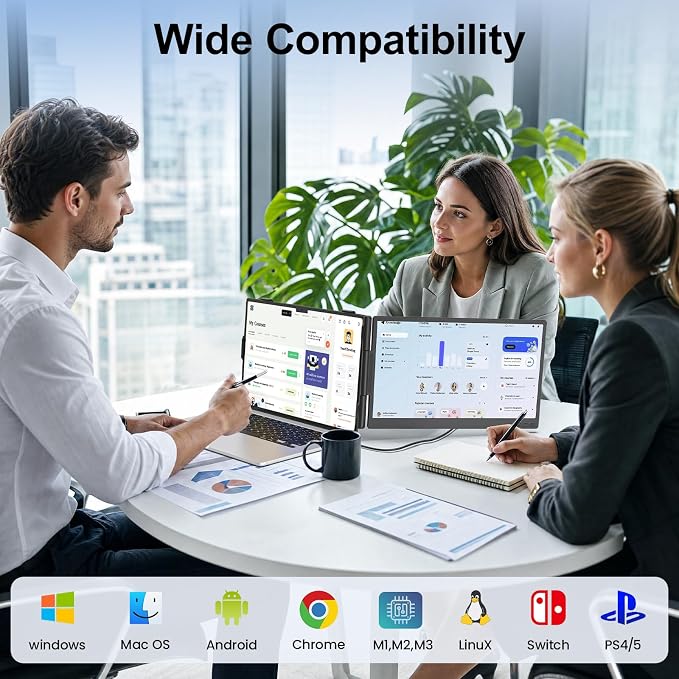 14.2" Laptop Screen Extender, 1.87lb Ultra-Thin Portable Monitor for Laptop | 1080P FHD IPS Display, Lightweight Travel Monitor for 14"-17.3" Laptops, Plug & Play, Compatible with Mac/Chrome/Wins/Android - Image 8