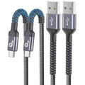 USB A to USB C for Carplay USB C Cable 3FT, Car Charger Cable 2Pack Short | Type C Fast Charging Cord Upgraded Extra Durable USBC Cord Compatible with iPhone 17 16 Pro Max/Samsung Galaxy S23 and More by PRAKIE