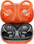 Wireless Earbuds, Bluetooth 5.4 Headphones Sport Over Ear Buds with ENC Mic | Noise Cancelling Mic,48H, Wireless Earphone With Earhooks, Stereo Deep Bass, IP7 Waterproof earbud for Workout Running,Orange by Jesebang