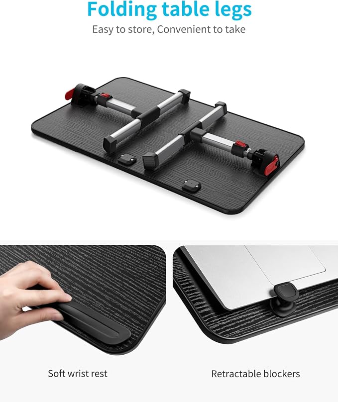 SAIJI Laptop Bed Tray Table,Lightweight Foldable Lap Desk | Adjustable Standing Desk Foldable for Sofa Couch Floor Working Studying Reading Writing Eating,Fit Up to 17" Laptop - Image 9