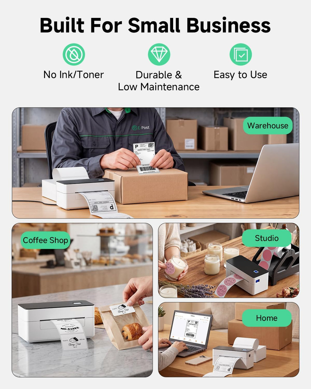 SVANTTO Bluetooth Shipping Label Printer 4x6, Wireless Thermal Label Maker - Image 6
