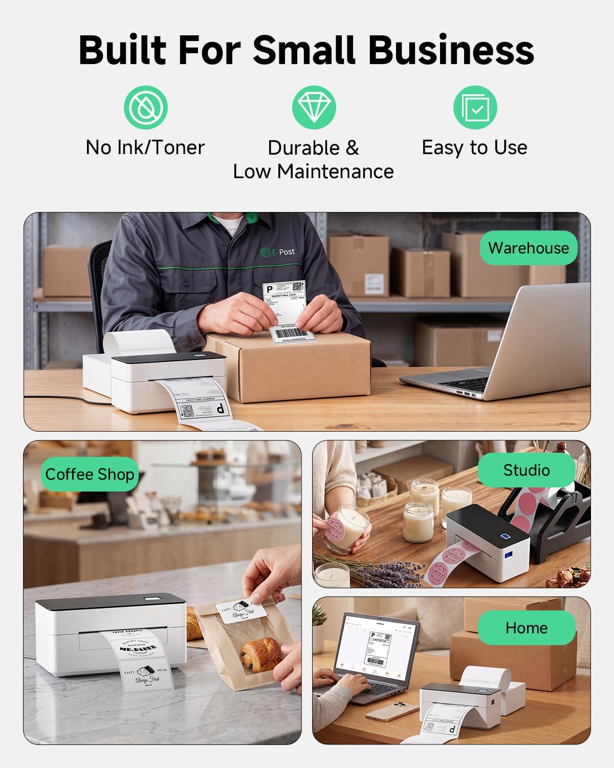 SVANTTO Bluetooth Shipping Label Printer 4x6, Wireless Thermal Label Maker - Image 6